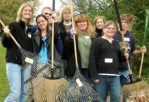 Leaf raking outreach