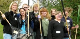 Leaf raking outreach